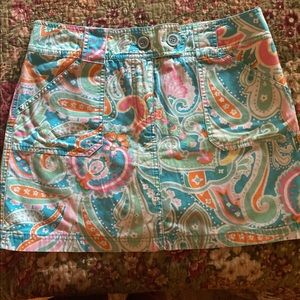 Pastel paisley skort, size 6, in good preowned condition